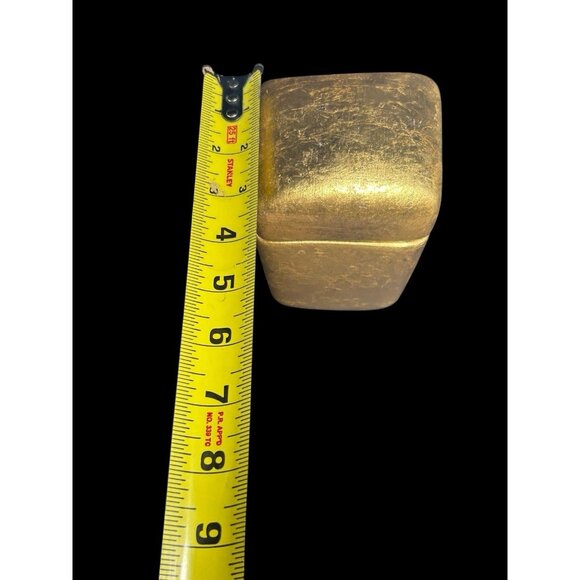 Luxe Gold Leaf Antiqued Bathroom Vanity Decor Lidded Canister Set Neiman Marcus - Picture 14 of 16